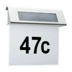 Numar Casa LED Solar Inox | Iluminare Automata Noapte | Rezistent La Intemperii | Include Cifre Si Litere