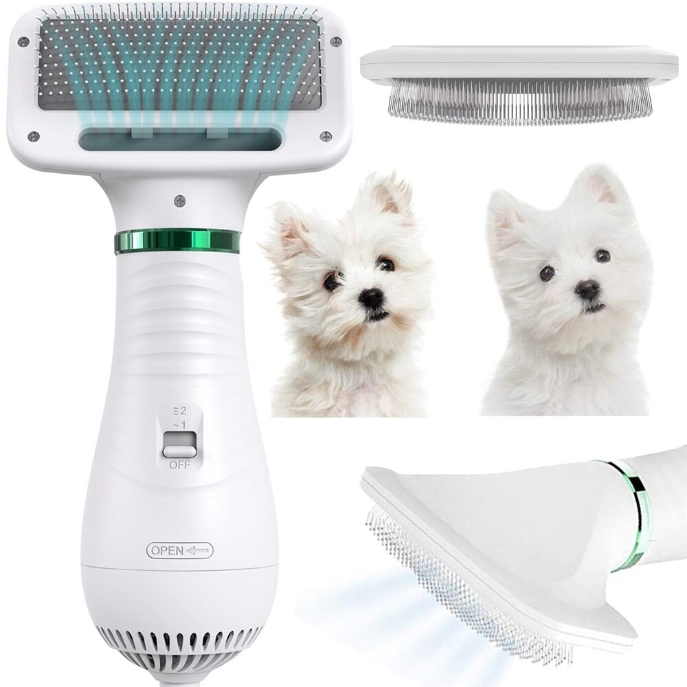 Perie Cu Feon Pentru Animale 2 In 1 | Uscare Si Periere | 2 Viteze | Silentios 20dB | 230V