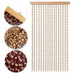 Perdea Decorativa Usa 90x180 Cm Din Margele Lemn | Design Natural | Anti Insecte | Montaj Rapid