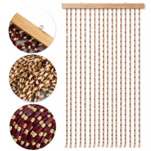 Perdea Decorativa Usa 90x180 Cm Din Margele Lemn | Design Natural | Anti Insecte | Montaj Rapid