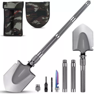 Lopata Pliabila Militara Multifunctionala Otel | 18in1 | Fierastrau Topor Cutit Amnar | 780mm | 1.2kg