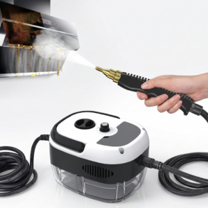 Aparat Curatat cu Abur 2500W | Rezervor 1L | Incalzire 3 Min | Presiune 3 BAR | Conduct 2.2m | 4 Accesorii | Dezinfectare Acarieni Bacterii | Alb/Negru