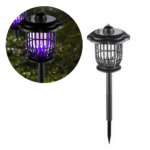Lampa Solara LED + UV Anti-Tantari 2in1 | Senzor Crepuscul | 8-10 ore | 1200mAh | Decorativa sau Insecticida | 52cm | Gradina Terasa Curte | Negru