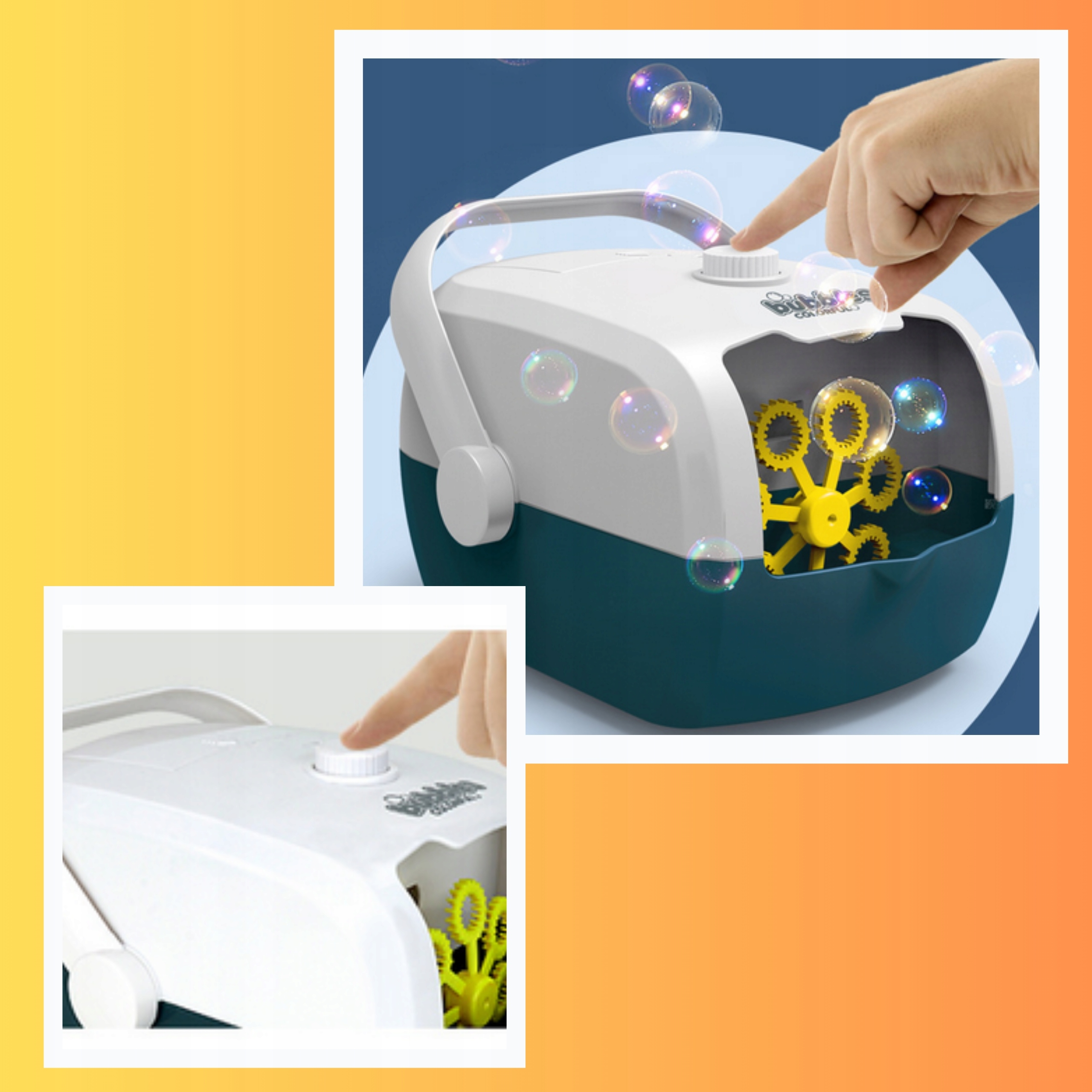 Masina automata de baloane cu lichid inclus – Portabila, distractie instant, mii de bule pentru copii si petreceri - imagine 2