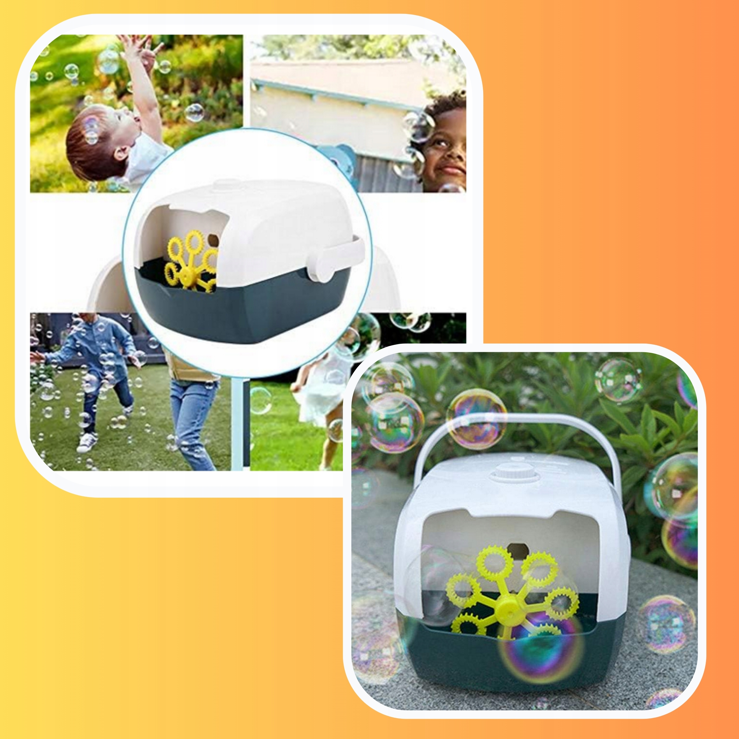 Masina automata de baloane cu lichid inclus – Portabila, distractie instant, mii de bule pentru copii si petreceri - imagine 3