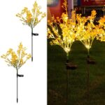 Set 2 Lampi Solare Flori Rapita 75cm | Lumina Calda | PC + Inox | 7h Autonomie | Gradina Curte
