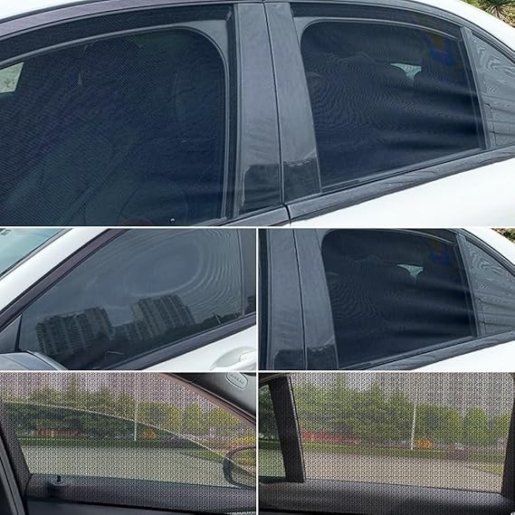 Set 4 Plase Auto pentru Geamuri – Plasa Protectie Anti Tantari si Soare, Montare Usoara, Ventilatie fara Insecte, Ideal pentru Camping si Calatorii - imagine 6
