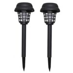 Set 2 lampi solare anti tantari LED UV – Lampa solara cu protectie eficienta, autonomie 10 ore, iluminare gradina si terasa