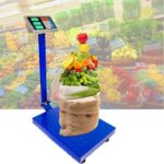 Cantar Electronic 350kg | Platforma Otel 40x50cm Tabla Striata | Acumulator sau 220V | Functia Tara | Memorie 5 Preturi | Brat Rabatabil | LCD | Albastru
