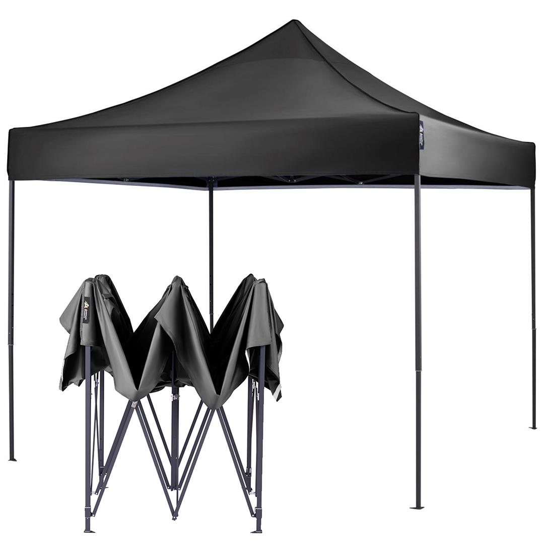 Cort Pavilion Pliabil 3x3m | Structura Metalica Ranforsata | Prelata Impermeabila UV | Sistem Acordeon | Inaltime Reglabila | Albastru, Rosu sau Negru - imagine 2
