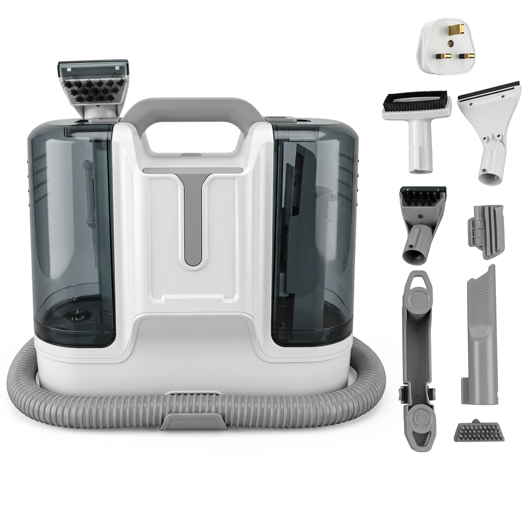 Aparat De Curatat Tapiterie Si Canapele | Aspirator Umed Si Uscat 450W | Curatare Covoare, Textile Si Interior Auto | Rezervoare Separate - imagine 7