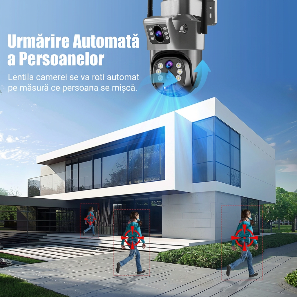 Camera Supraveghere Conexiune Wi-FI Solara 6 MP | Zoom Optic 10X | Card Memorie Cadou | Detectie Faciala si Auto Tracking 355° | Night Vision Color | IP66 - imagine 6