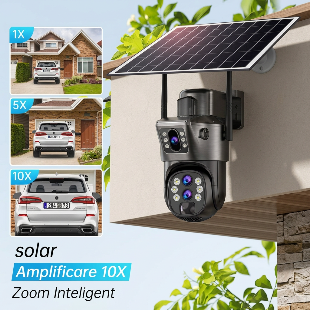 Camera Supraveghere Conexiune Wi-FI Solara 6 MP | Zoom Optic 10X | Card Memorie Cadou | Detectie Faciala si Auto Tracking 355° | Night Vision Color | IP66 - imagine 4