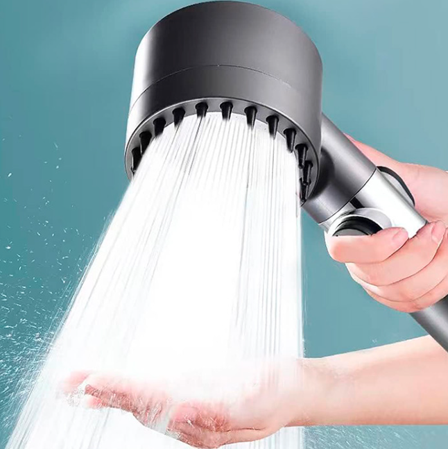 1 + 1 PROMO - Cap de dus cu filtru incorporat, presiune reglabila, 4 moduri de utilizare, pini din silicon pentru masaj de relaxare - imagine 3