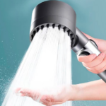 Cap de dus cu filtru incorporat, presiune reglabila, 4 moduri de utilizare, pini din silicon pentru masaj de relaxare
