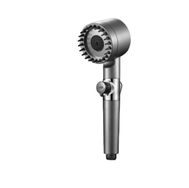 Cap de dus cu filtru incorporat, presiune reglabila, 4 moduri de utilizare, pini din silicon pentru masaj de relaxare - imagine 2