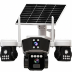 Camera Supraveghere WiFi Solara Triple-Lens 9MP | Vedere 360° | Detectie PIR | 20 LED-uri Night Vision 30m | Card Cadou | IP65