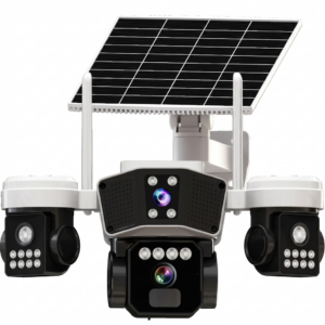 Camera Supraveghere WiFi Solara Triple-Lens 9MP | Vedere 360° | Detectie PIR | 20 LED-uri Night Vision 30m | Card Cadou | IP65