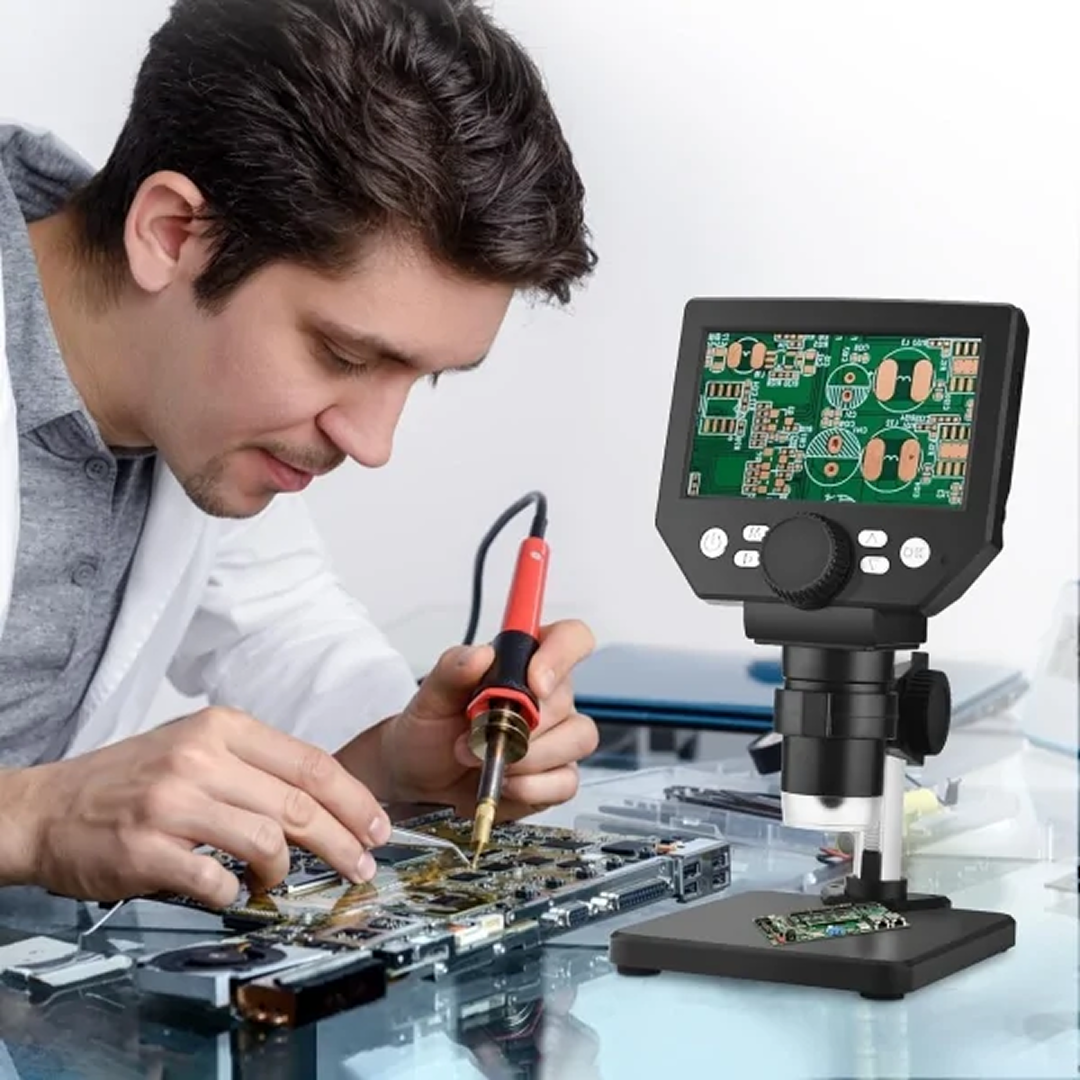Microscop Digital Portabil | Ecran LCD 4.3" | Zoom 1X-1000X | 10MP 1080P | Baterie 2600mAh 2-3h | 8 LED Reglabile - imagine 3