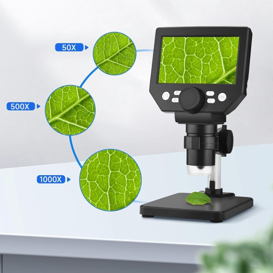 Microscop Digital Portabil | Ecran LCD 4.3" | Zoom 1X-1000X | 10MP 1080P | Baterie 2600mAh 2-3h | 8 LED Reglabile - imagine 5