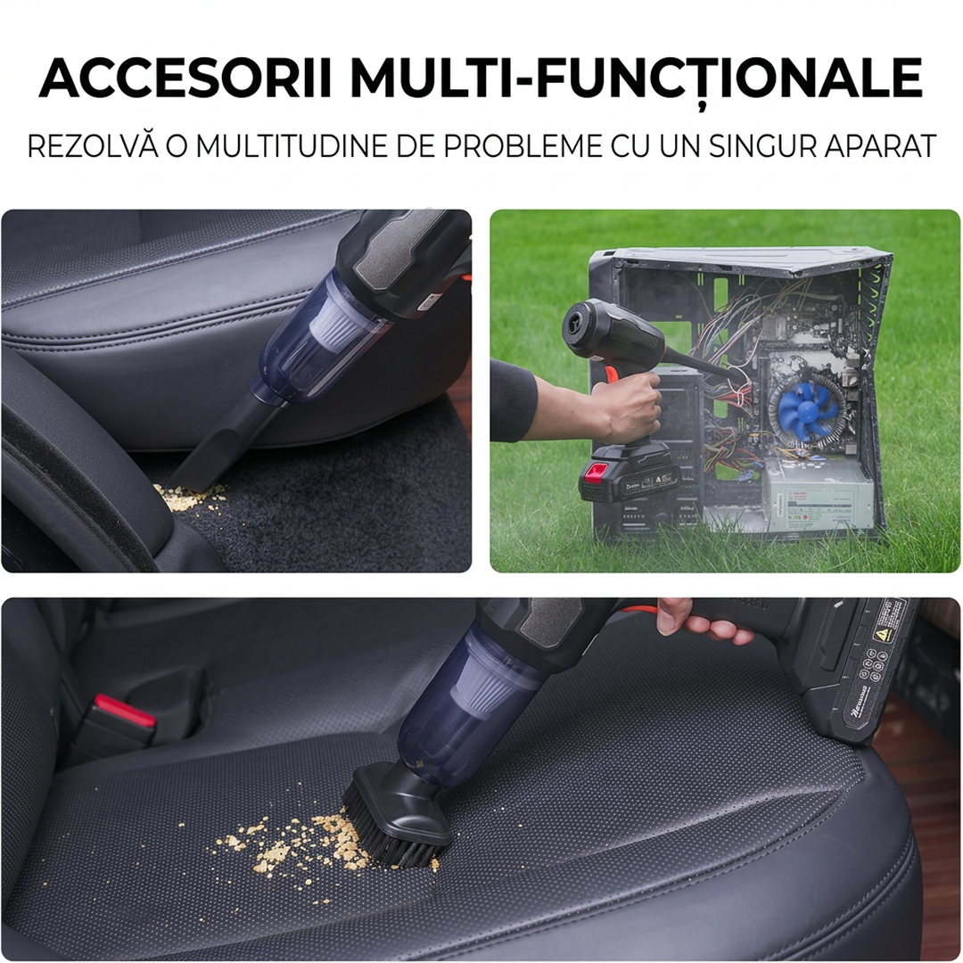 Aspirator Vertical Si Portabil 5 In 1 | Fara Fir | Putere Mare De Aspirare | Casa Si Auto | Cadou Surpriza - imagine 5