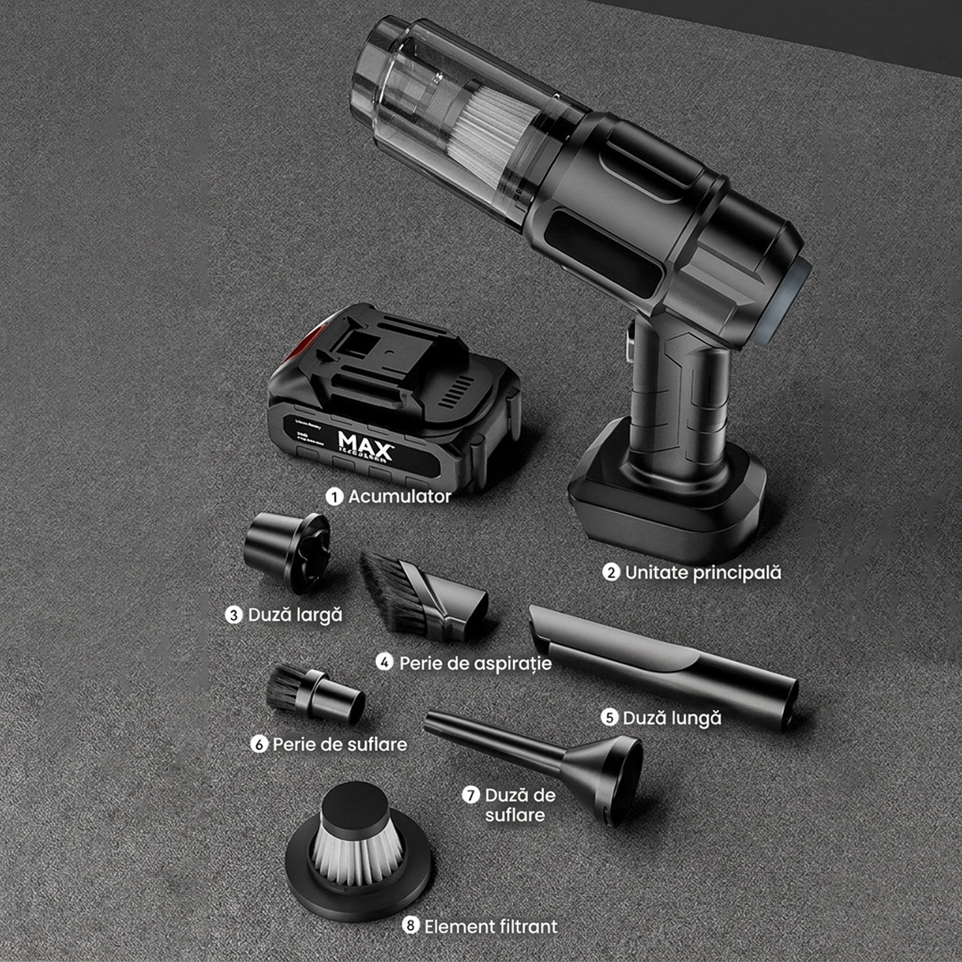 Aspirator Vertical Si Portabil 5 In 1 | Fara Fir | Putere Mare De Aspirare | Casa Si Auto | Cadou Surpriza - imagine 7