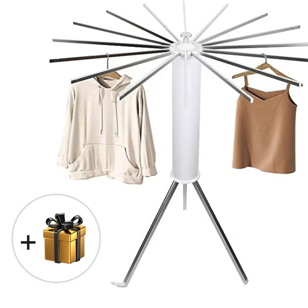 Uscator de Haine Vertical Tip Caracatita | Pliabil | 16 Brate | 80cm | Interior si Exterior | Cadou Surpriza Inclus