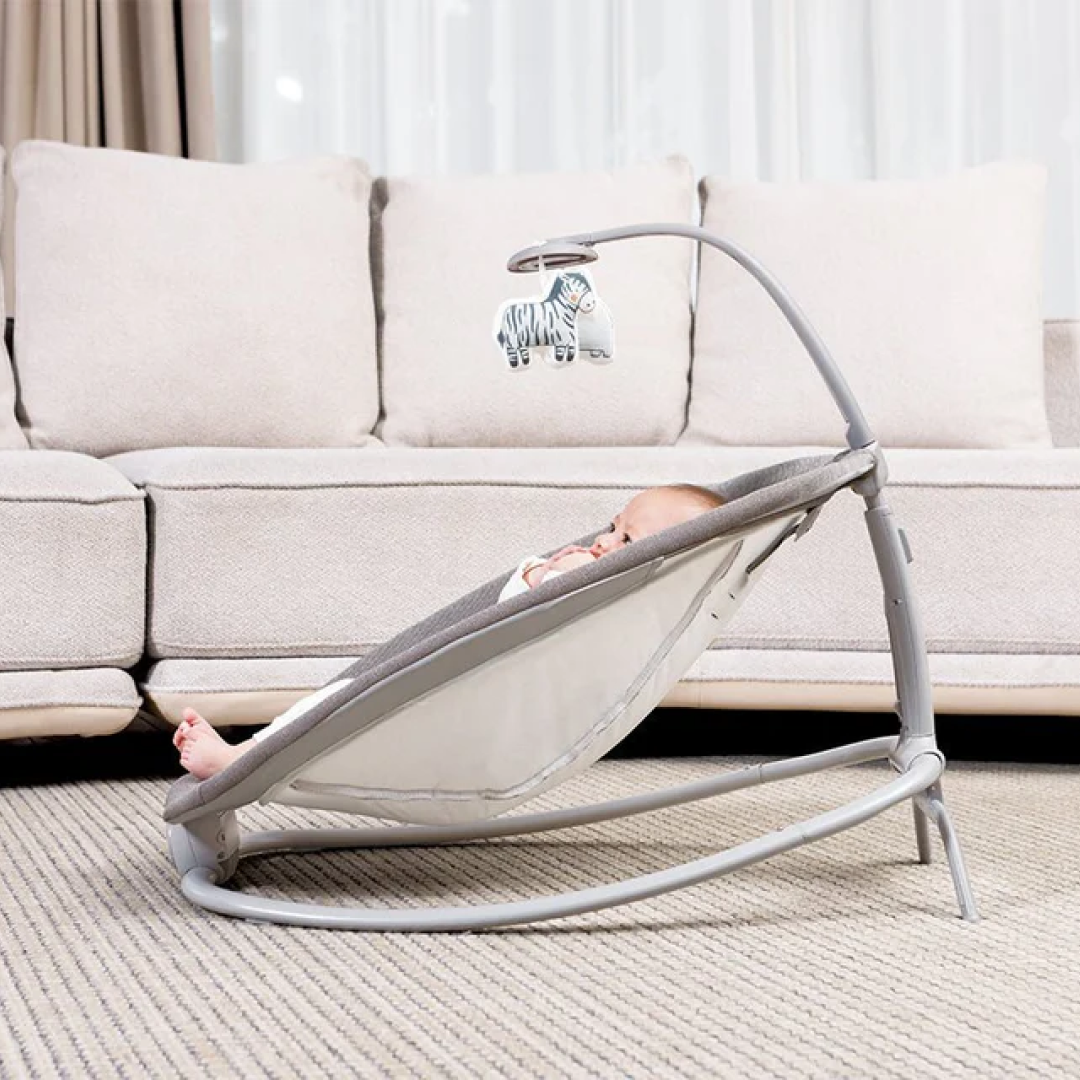 Balansoar Bebelus Pliabil | Muzica si Vibratii | 2 Pozitii Reclinare | Bara Jucarii Detasabila | Centura 5 Puncte | Max 9kg | 72x49x75cm - imagine 2