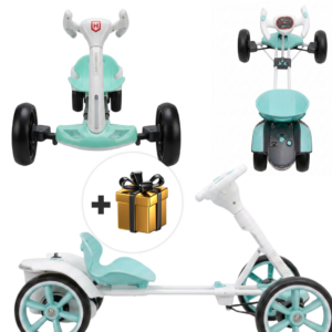 Kart Electric Copii 3-8 Ani | Motor 24V 8km/h | Roti EVA | Audio MP3 Claxon | Marsarier | 90 Min Autonomie | Verde + Cadou surpriza