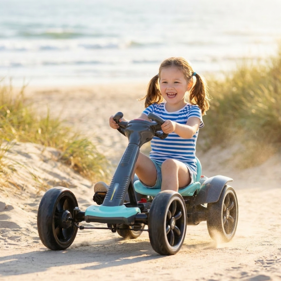 Kart Electric Copii 3-8 Ani | Motor 24V 8km/h | Roti EVA | Audio MP3 Claxon | Marsarier | 90 Min Autonomie | Verde + Cadou surpriza - imagine 5