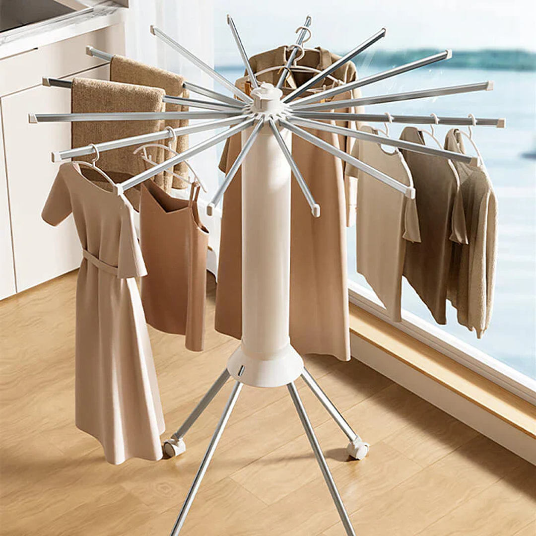 Uscator de Haine Vertical Tip Caracatita | Pliabil | 16 Brate | 80cm | Interior si Exterior | Cadou Surpriza Inclus - imagine 8