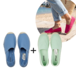 1+1 Promo Espadrile Plate  | Panza Bumbac + Talpa Pluta si Iuta | Slip-On | 3 Culori: Roz, Albastru Deschis, Verde Deschis | Marimi 36-41