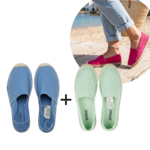 1+1 Promo Espadrile Plate  | Panza Bumbac + Talpa Pluta si Iuta | Slip-On | 3 Culori: Roz, Albastru Deschis, Verde Deschis | Marimi 36-41