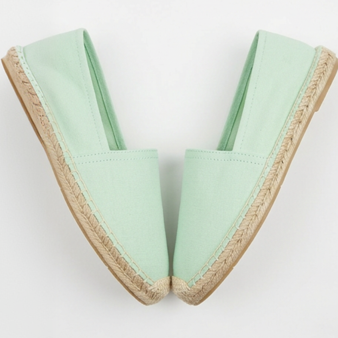 1+1 Promo Espadrile Plate | Panza Bumbac + Talpa Pluta si Iuta | Slip-On | 3 Culori: Roz, Albastru Deschis, Verde Deschis | Marimi 36-41 - imagine 10