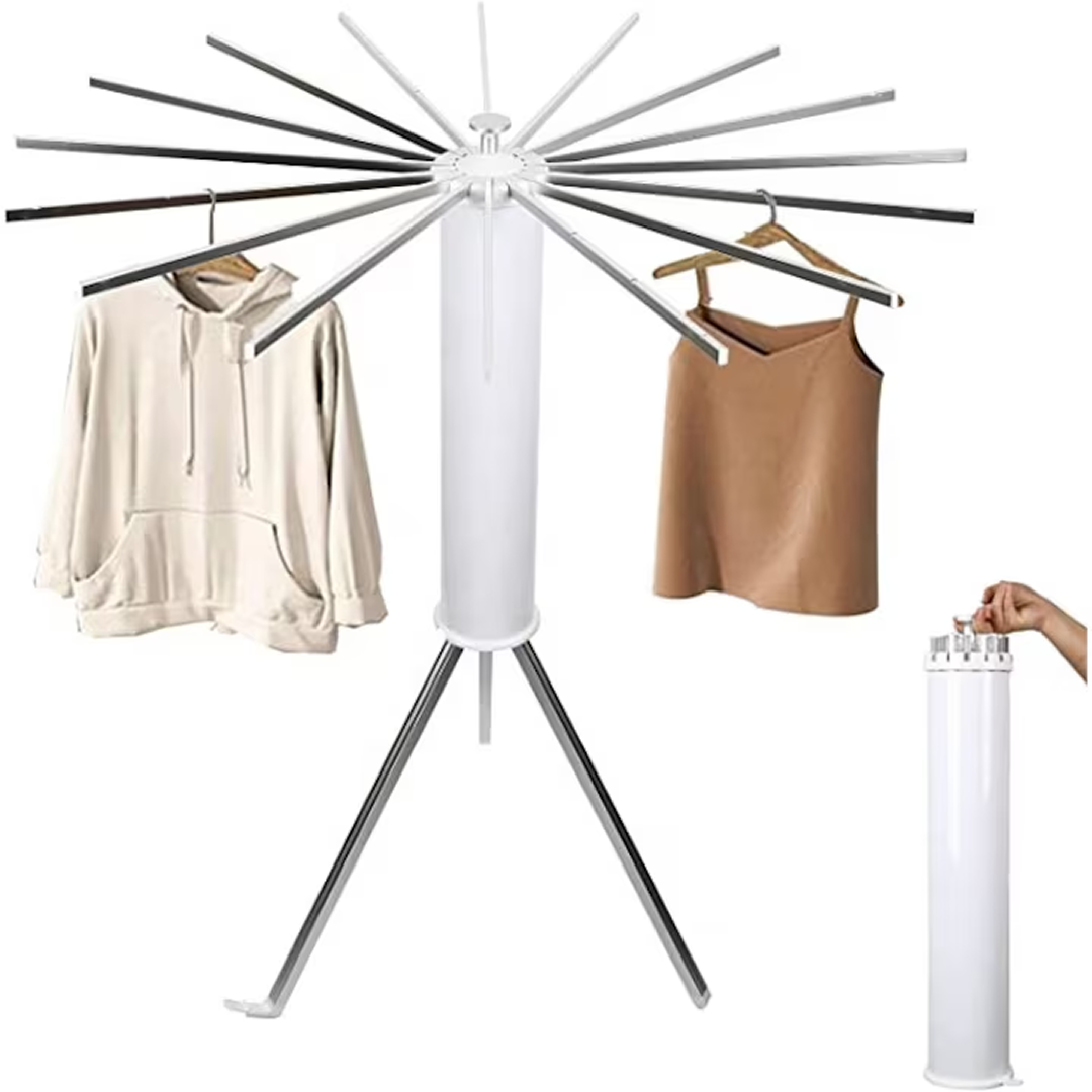 Uscator de Haine Vertical Tip Caracatita | Pliabil | 16 Brate | 80cm | Interior si Exterior | Cadou Surpriza Inclus - imagine 7