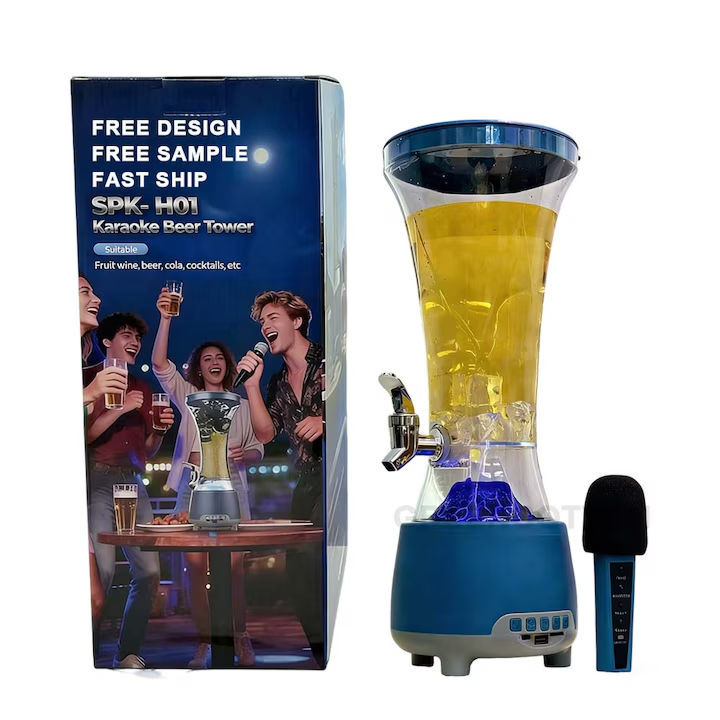 Dozator De Bauturi 3 In 1 | Capacitate 1.5L | Boxa Bluetooth 5.0 | Karaoke Cu Microfon | Lumini LED RGB - imagine 6