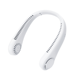 Ventilator Portabil pentru Gat | Fara Lame 360° | 64 Orificii Aer | Baterie 2600mAh 7 Ore | 3 Viteze | USB-C | Maini Libere