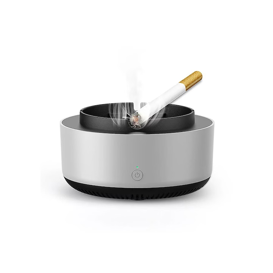 Pachet 1+1 Scrumiera Electrica cu Aspiratie si Purificator Aer | 2 Pastile Odorizante Incluse | Filtrare Fum si Mirosuri | Baterii | Compacta - imagine 2
