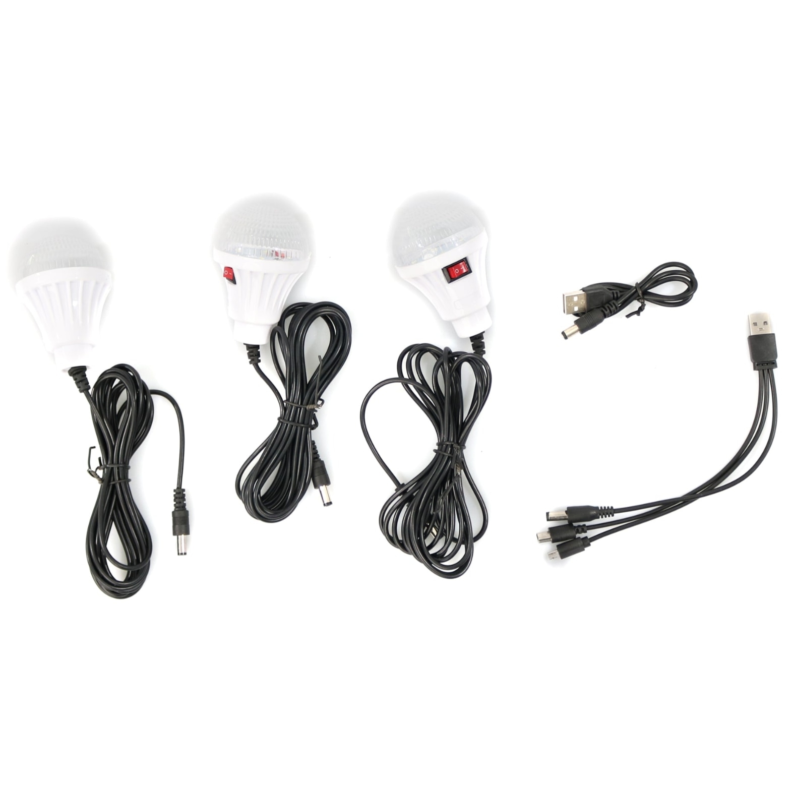Kit Solar Portabil GD8080 | Lanterna Spot/Flood si Lampa Lucru 12 LED | 3 Becuri LED Cablu 5m | Baterie 4000mAh 6V | Incarcare Solara 12h sau Retea 13h | USB 5V - imagine 2