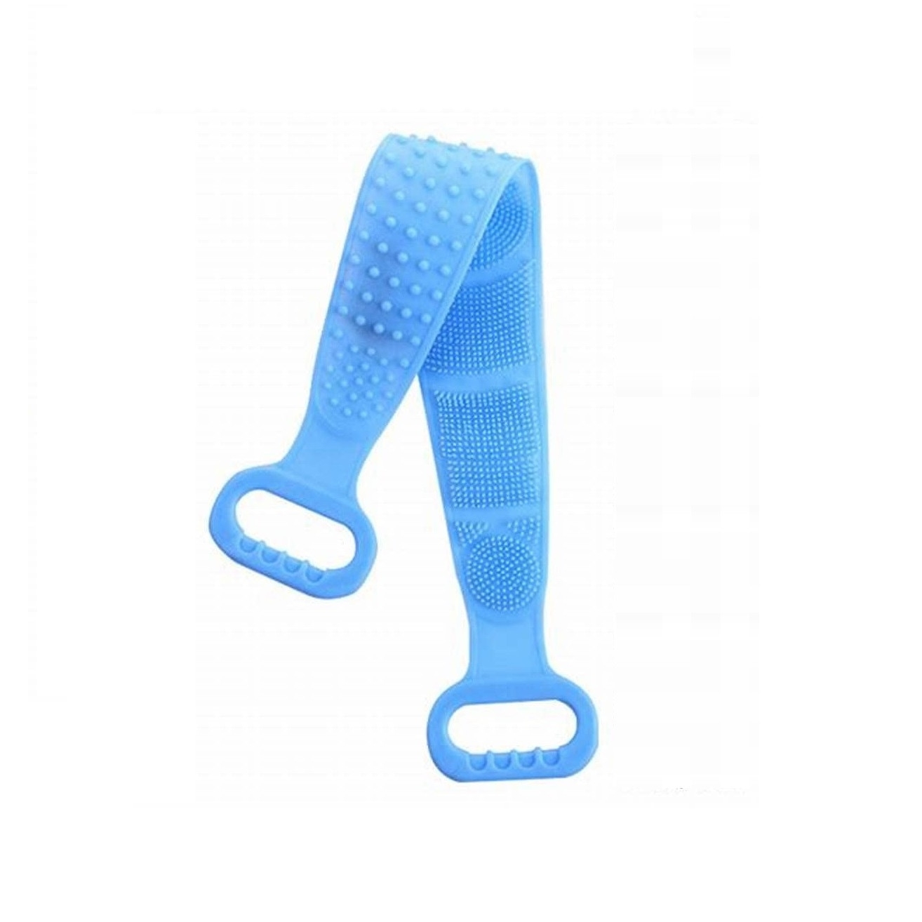 Scrubber Baie Silicon cu 2 Fete Striate | Banda Exfoliere si Spalare Spate | Curatare Profunda Piele | Premium | Albastru - imagine 7