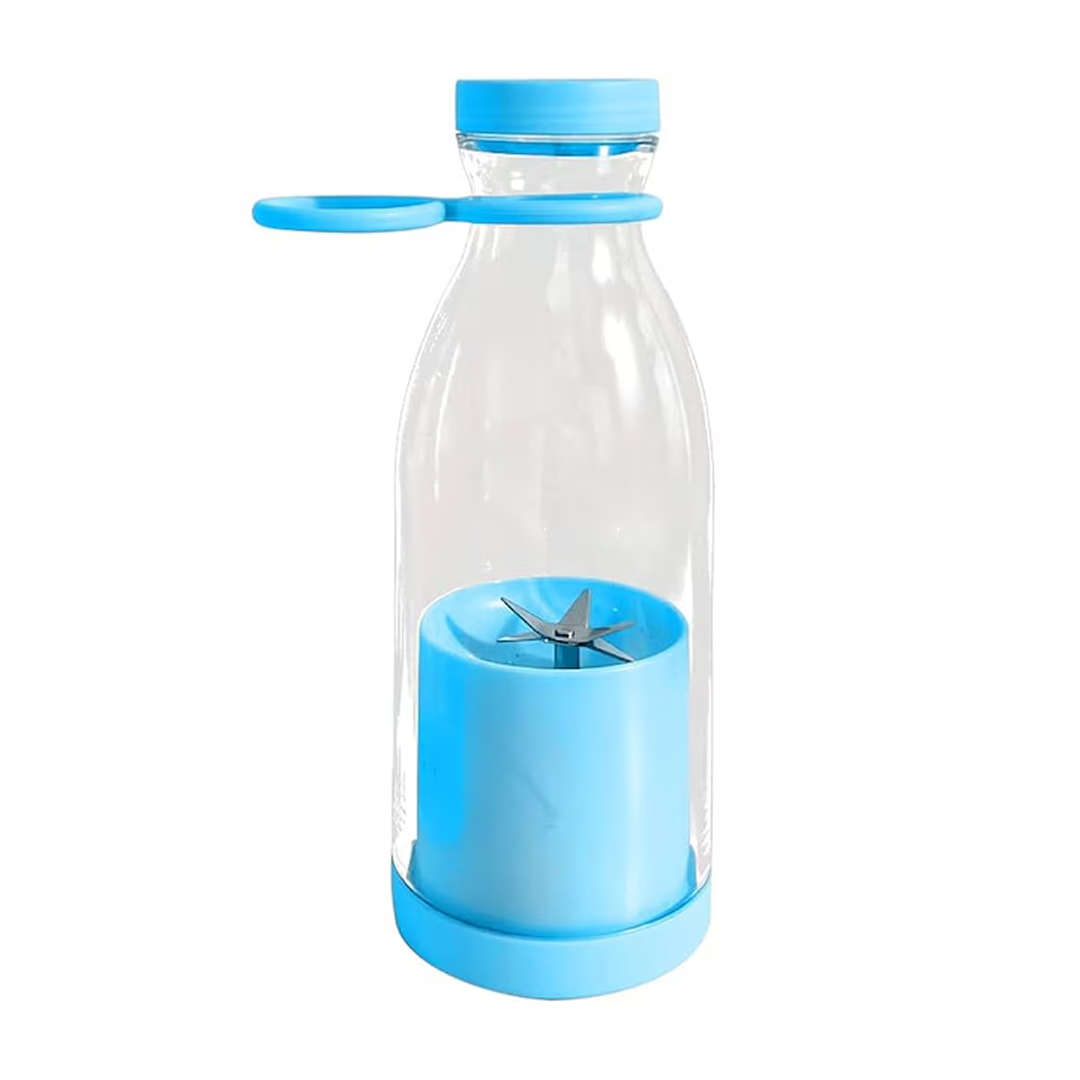 Mini Blender Portabil Electric | 40W 6 Lame 3D Inox | Baterie 1200mAh 15 Mixuri | Auto-Curatare | USB | Smoothie si Cocktail | Albastru - imagine 6