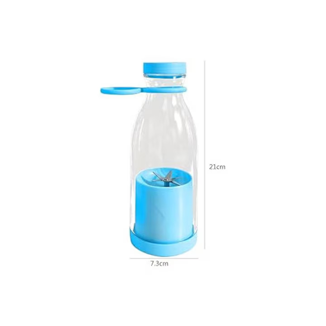 Mini Blender Portabil Electric | 40W 6 Lame 3D Inox | Baterie 1200mAh 15 Mixuri | Auto-Curatare | USB | Smoothie si Cocktail | Albastru - imagine 7