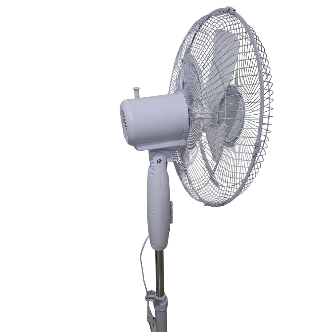 Ventilator cu Picior 40W | Diametru 40cm | Inaltime Reglabila 100-118cm | 3 Trepte Viteza | Oscilatie 90° | Alb | 56.6dB - imagine 2