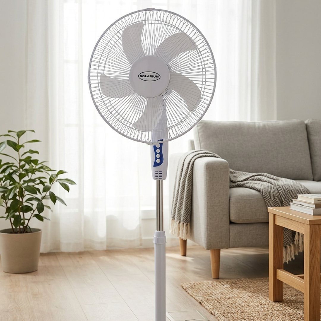 Ventilator cu Picior 40W | Diametru 40cm | Inaltime Reglabila 100-118cm | 3 Trepte Viteza | Oscilatie 90° | Alb | 56.6dB - imagine 5