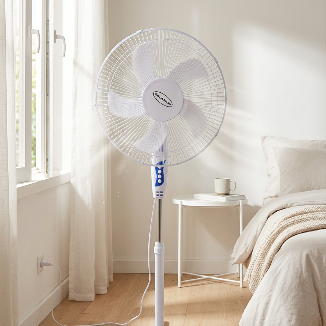 Ventilator cu Picior 40W | Diametru 40cm | Inaltime Reglabila 100-118cm | 3 Trepte Viteza | Oscilatie 90° | Alb | 56.6dB - imagine 7