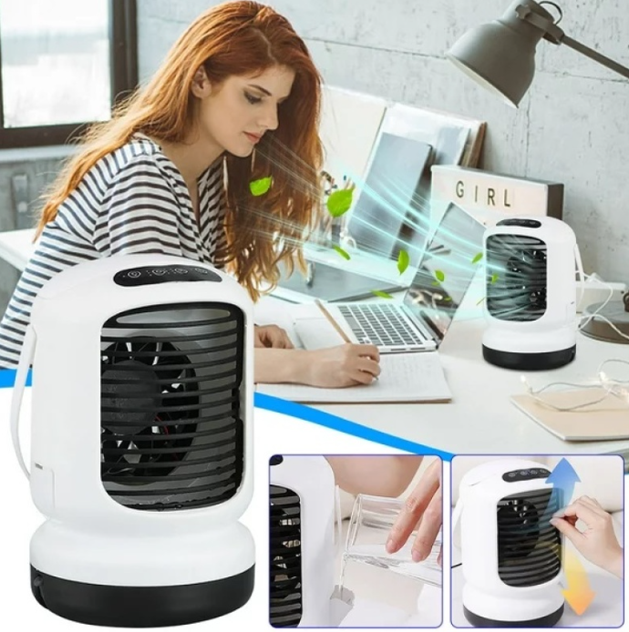 1 + 1 PROMO - Aparat de aer conditionat cu umidificator si conexiune USB, cu lumina LED de ambient - imagine 4